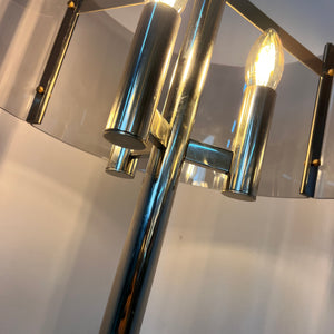 Tischlampe Chrom & Rauchacryl