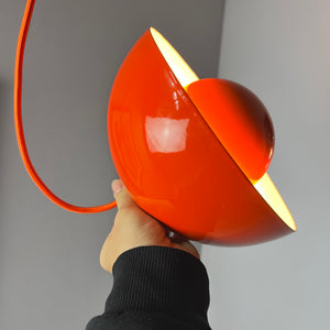 Hängelampe Flowerpot VP1 orange Emaille von Verner Panton für Louis Poulsen