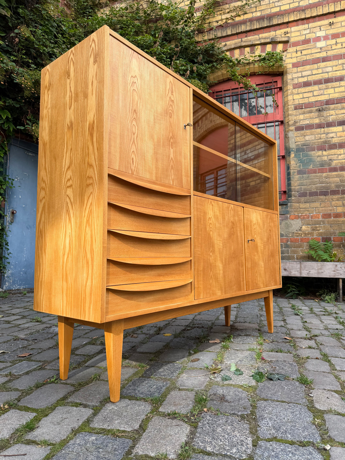 Highboard Typ 602/G Esche von Franz Ehrlich für Hellerau