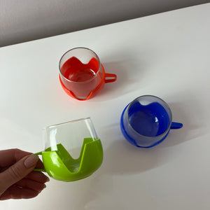 Set: 3x Glasbecher rot grün blau Made in Holland