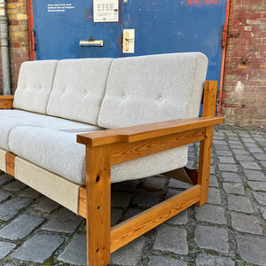 3-Sitzer Sofa beige grau Safari Style