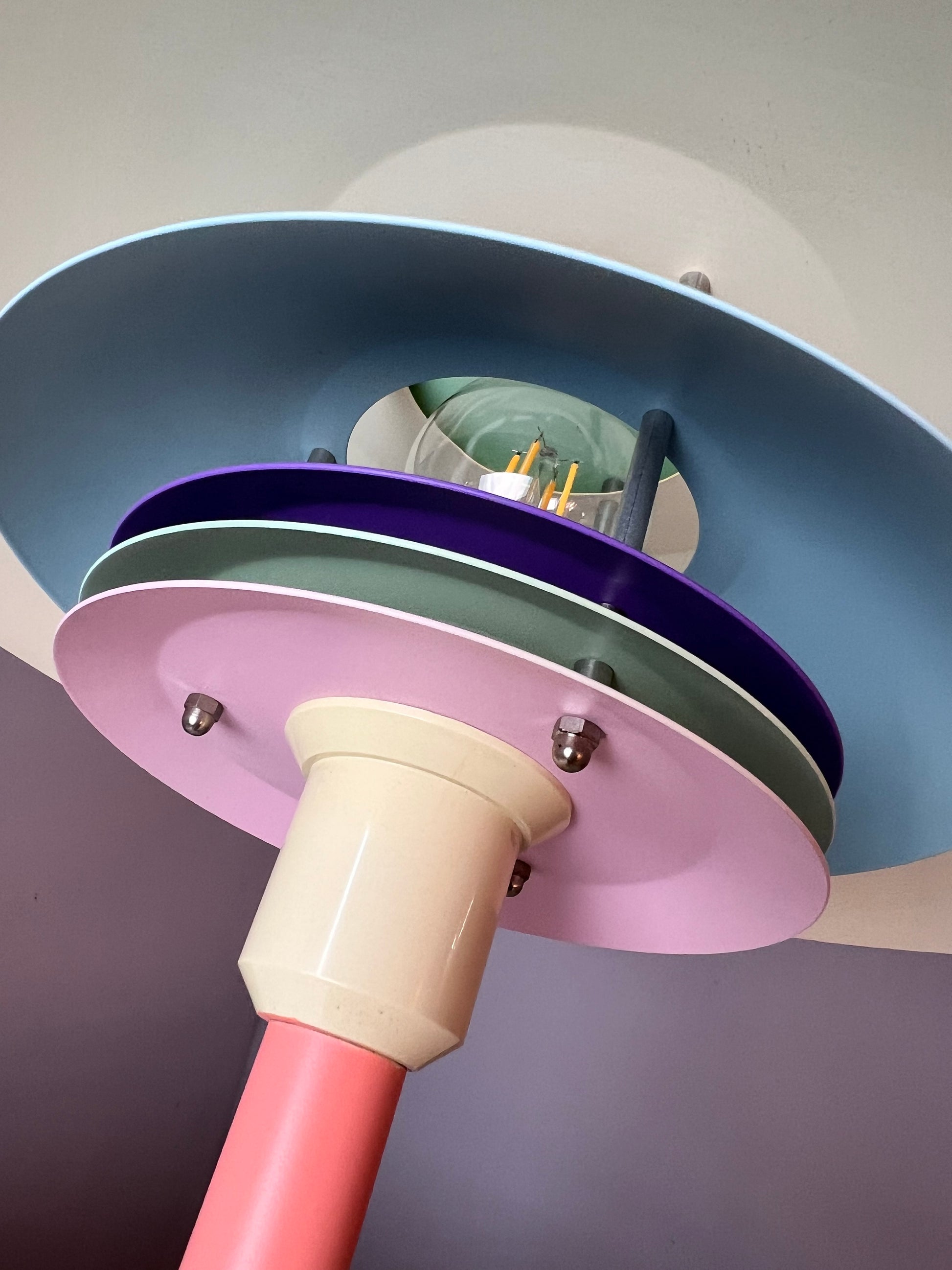 Tischlampe neu lackiert peach gelb