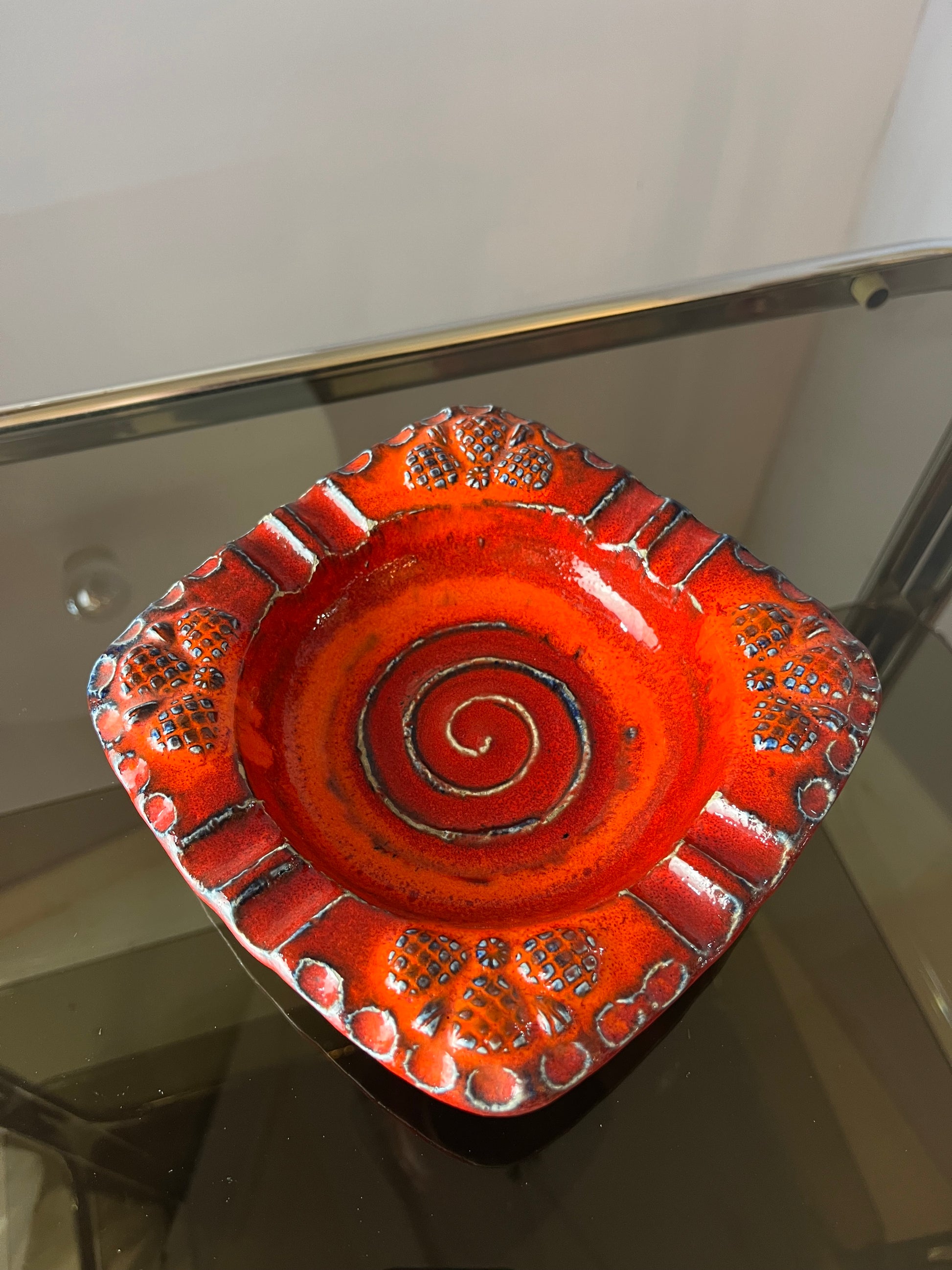 Aschenbecher orange Keramik von Dümler & Breiden