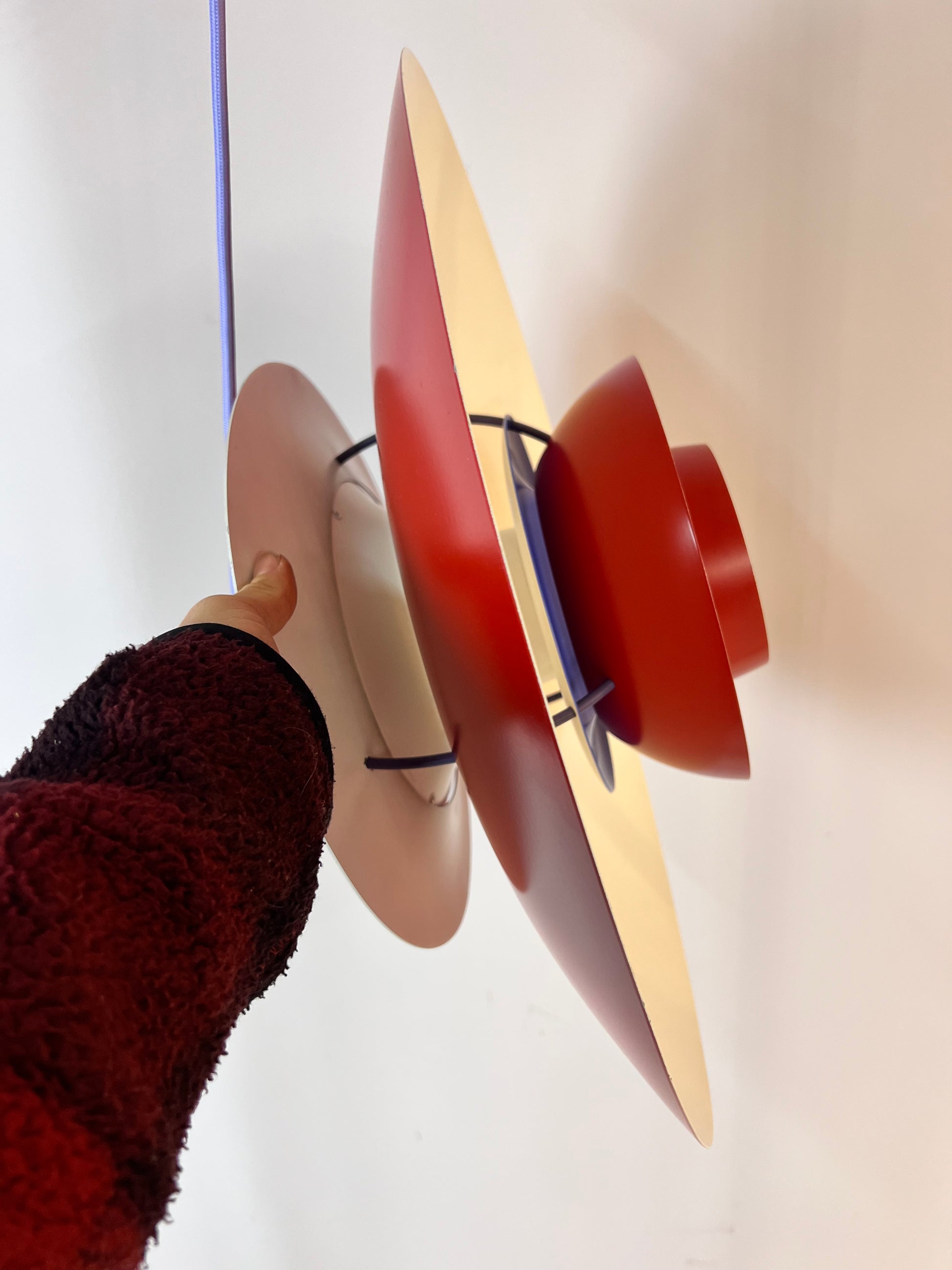 Lamellenlampe PH5 rot von Poul Henningsen für Louis Poulsen