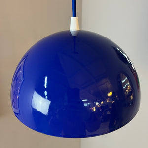 Hängelampe Flowerpot blau Emaille von Verner Panton für Louis Poulsen