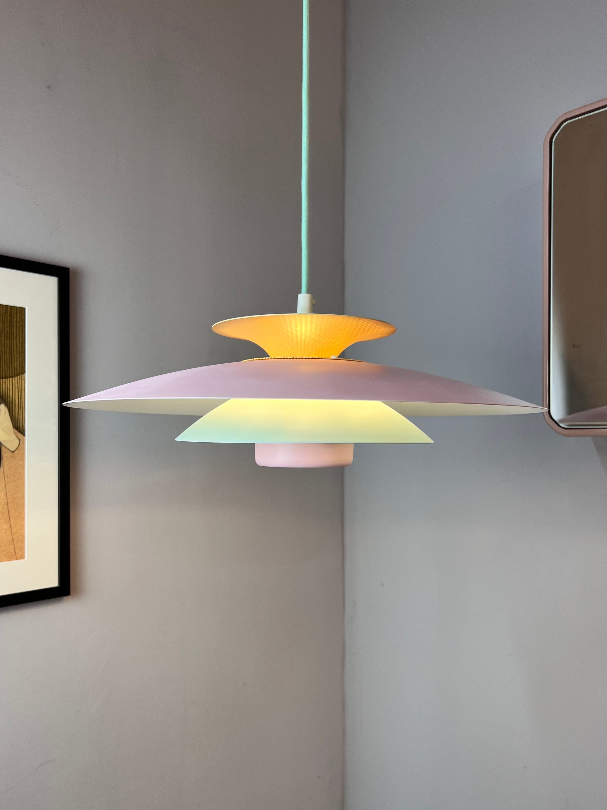 Lamellenlampe neu lackiert rosa mint