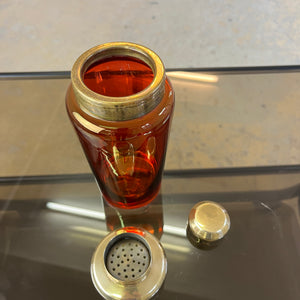 Set: Eiseimer & Cocktailshaker rot Glas Messing von Füger-Glas