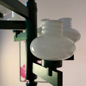 Kronleuchter grün Opalglas