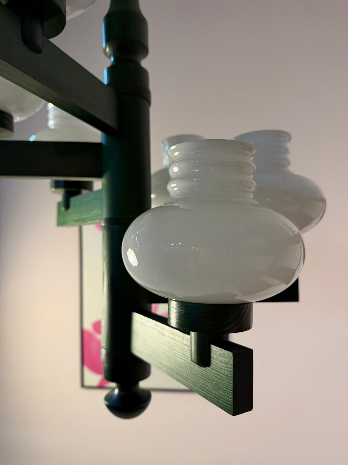 Kronleuchter grün Opalglas