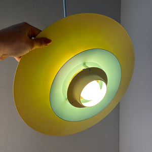 Lamellenlampe neu lackiert flieder gelb mint aus Dänemark