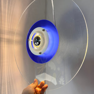 Lamellenlampe „Astra“ blau Plexiglas aus Dänemark