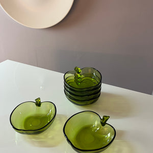 Set: 6x Schale grüner Apfel Glas