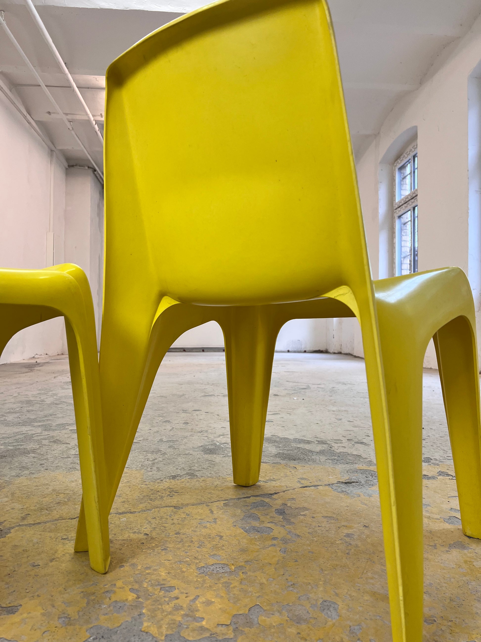 Esszimmerstuhl Modell BA 1171 gelb von Helmut Bätzner für Bofinger