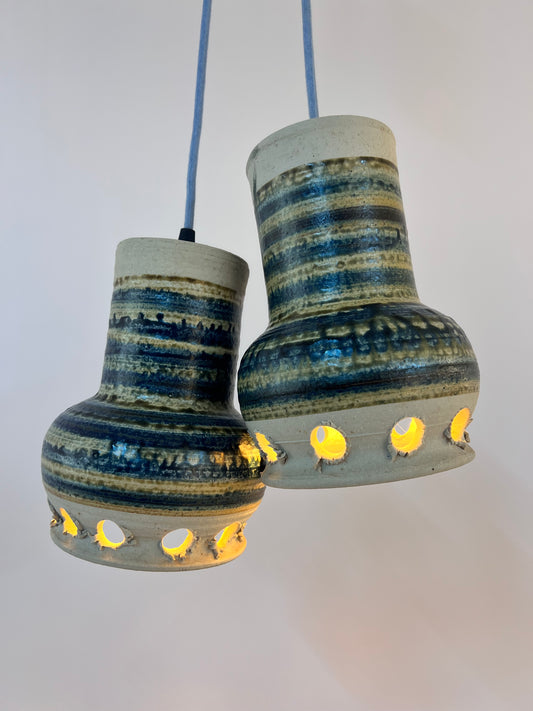 Hängelampe blau beige Keramik von Per Engstrøm