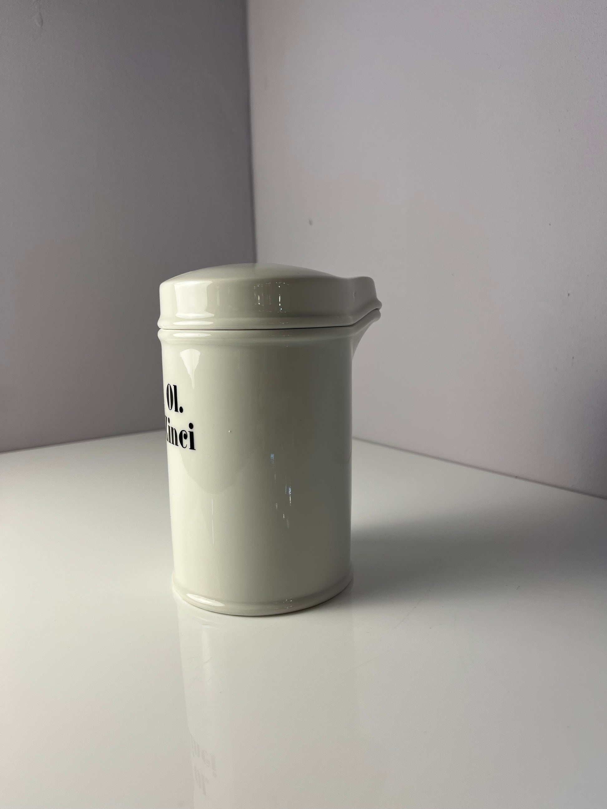Apothekerdose Ol. Zinci weiß Porzellan