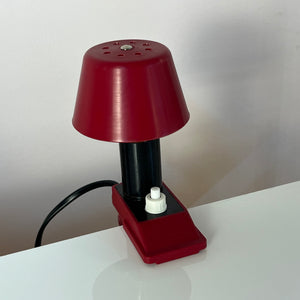 Klemmlampe rot mit Kunststoffschirm & Schalter von Elios