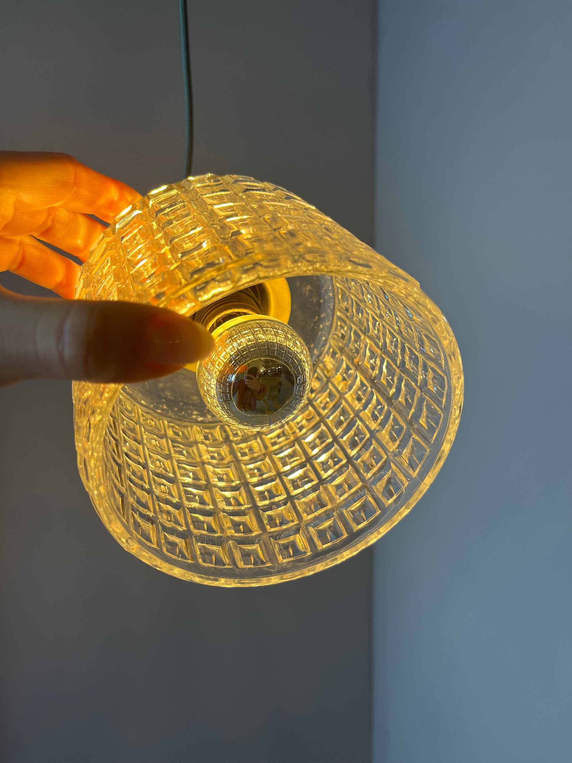 Hängelampe Glas Metall aus Dänemark