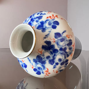 Vase blau weiß Porzellan von Unterweissbach