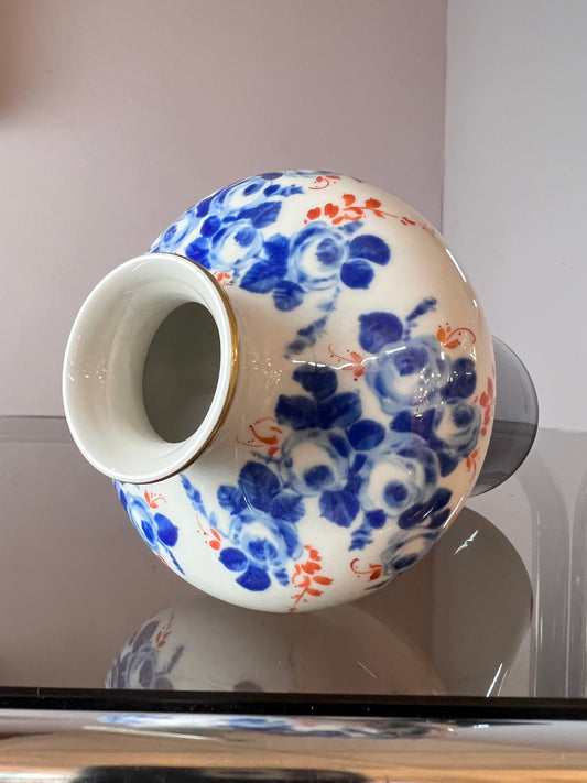 Vase blau weiß Porzellan von Unterweissbach