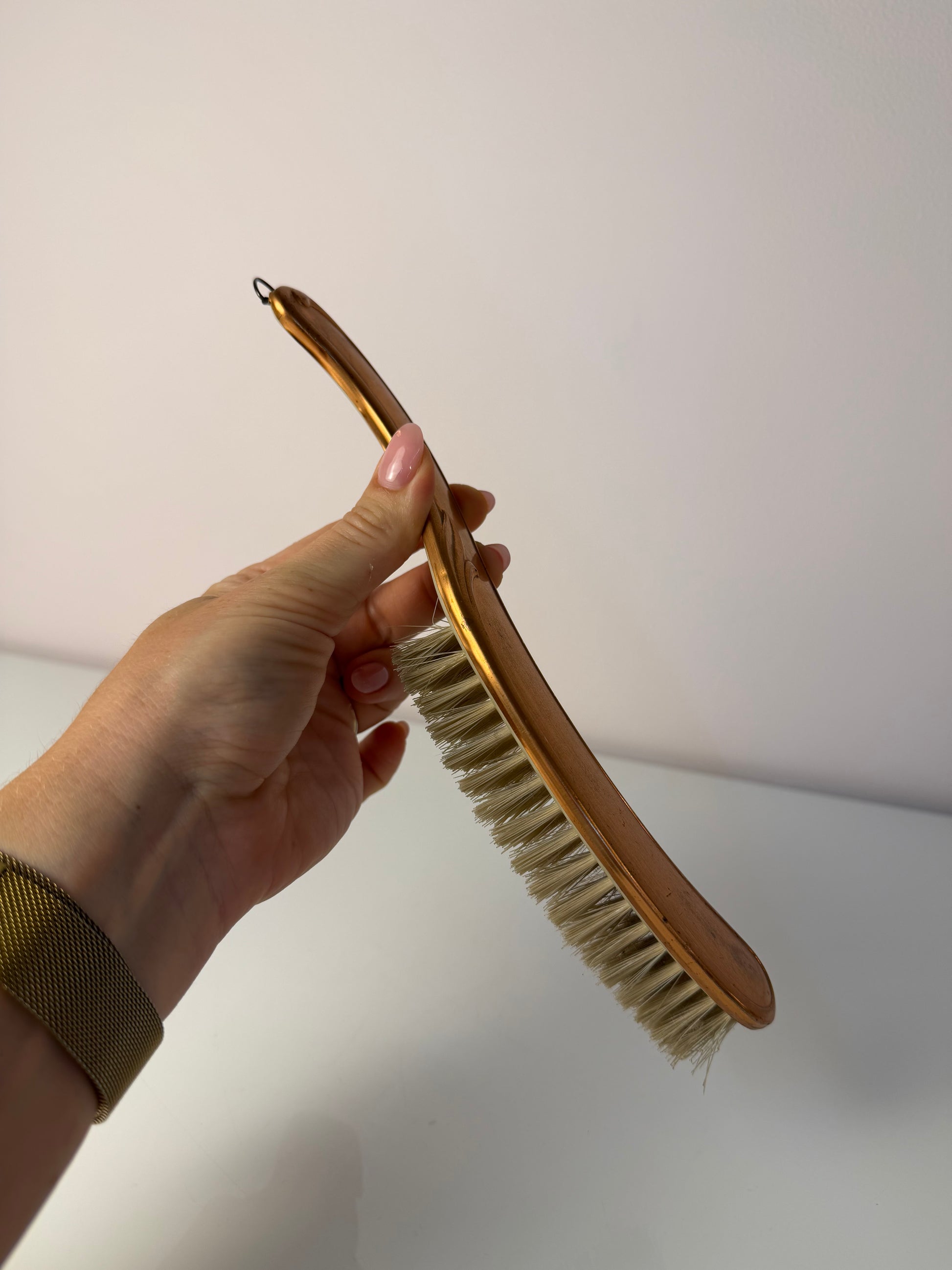 Handfeger mit Griff Kupferoptik