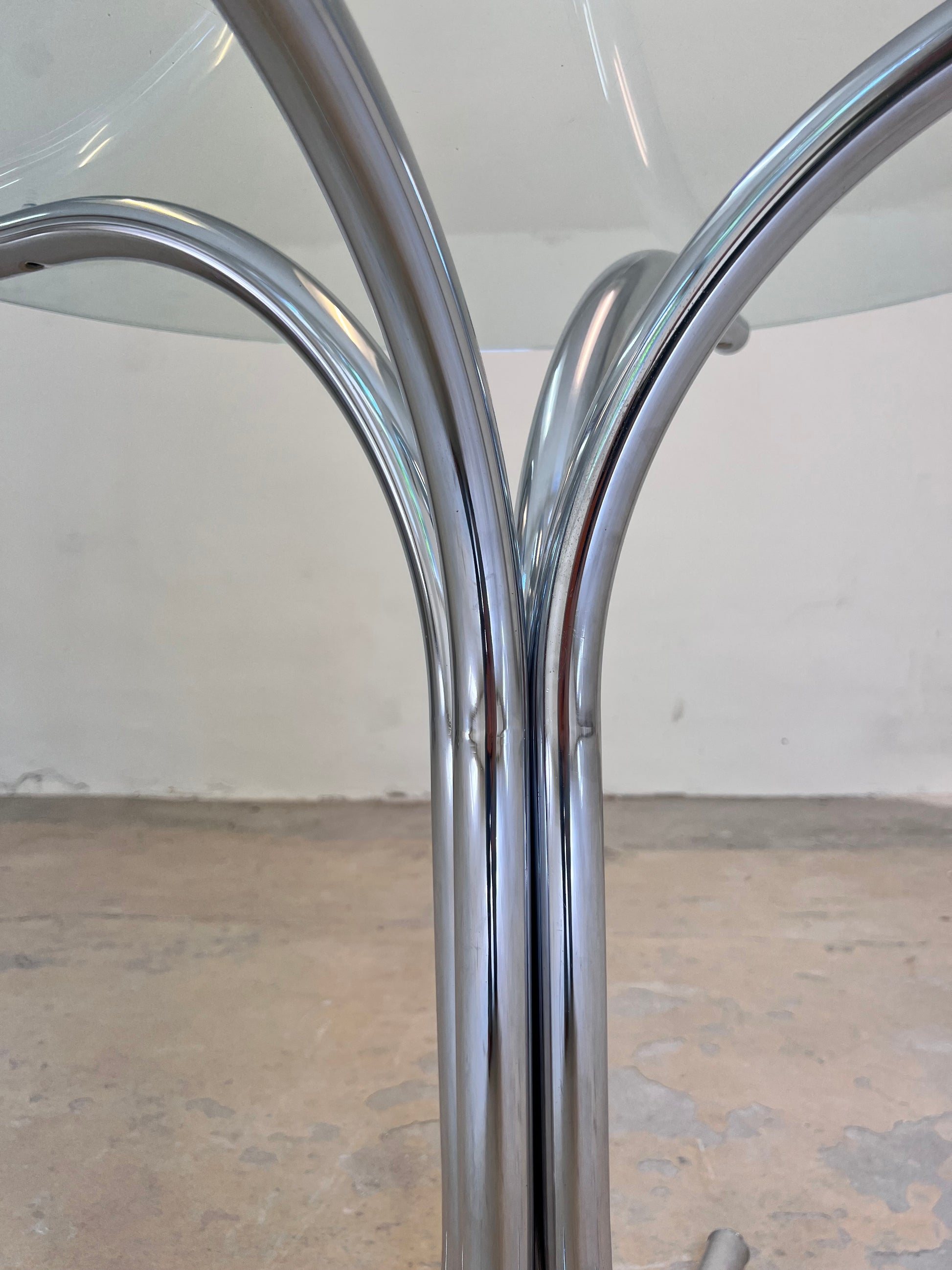 Runder Esstisch Glas & Chrom