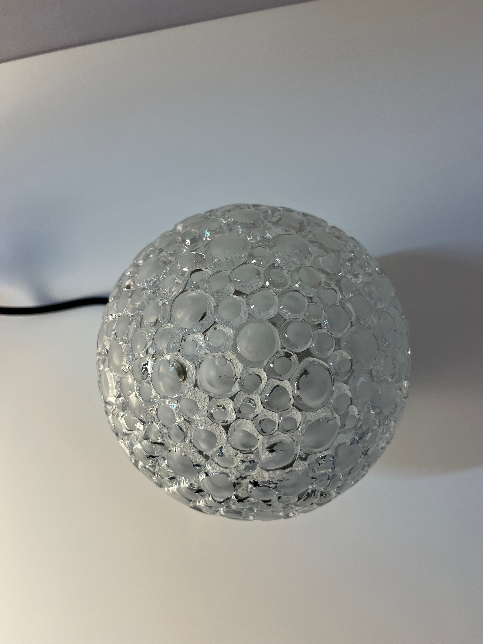 Kugel-Tischlampe weiß Strukturglas
