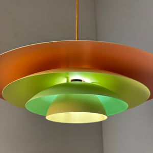 Lamellenlampe neu lackiert peach gelb mint aus Dänemark