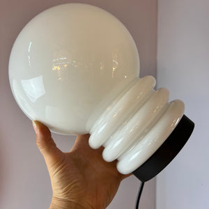 Tischlampe weiß Glas von Glashütte Limburg