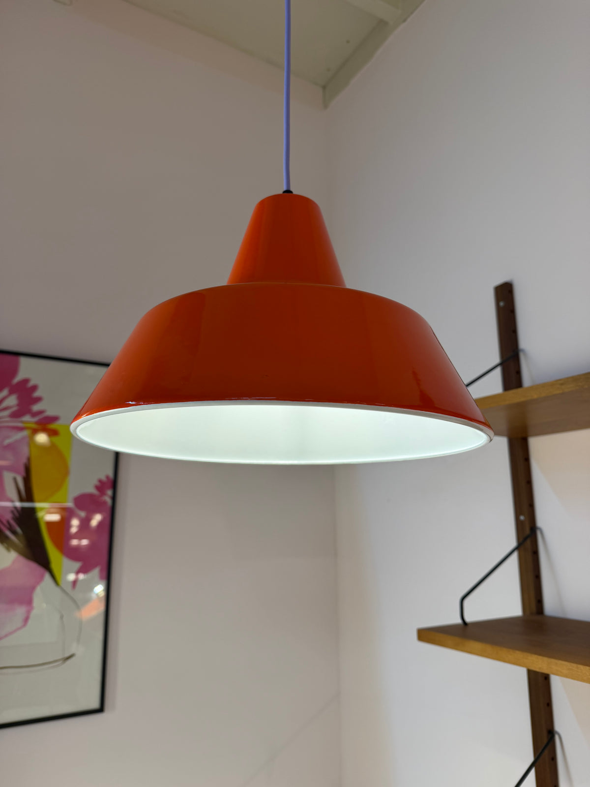 Industrielampe orangerot Emaille von Louis Poulsen