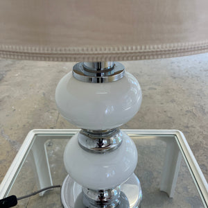 Tischlampe weiß Chrom Glas von Sölken