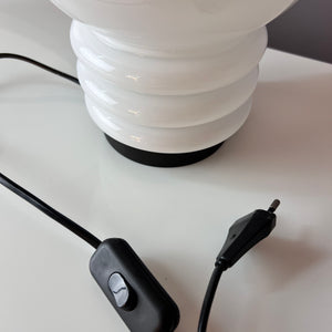 Tischlampe weiß Glas von Glashütte Limburg