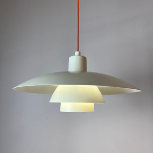 Lamellenlampe PH4 weiß orange von Poul Henningsen für Louis Poulsen