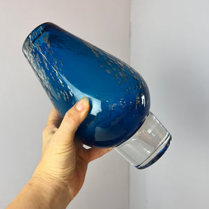 Vase blau Glas von von Heinrich Löffelhardt für Schott Zwiesel