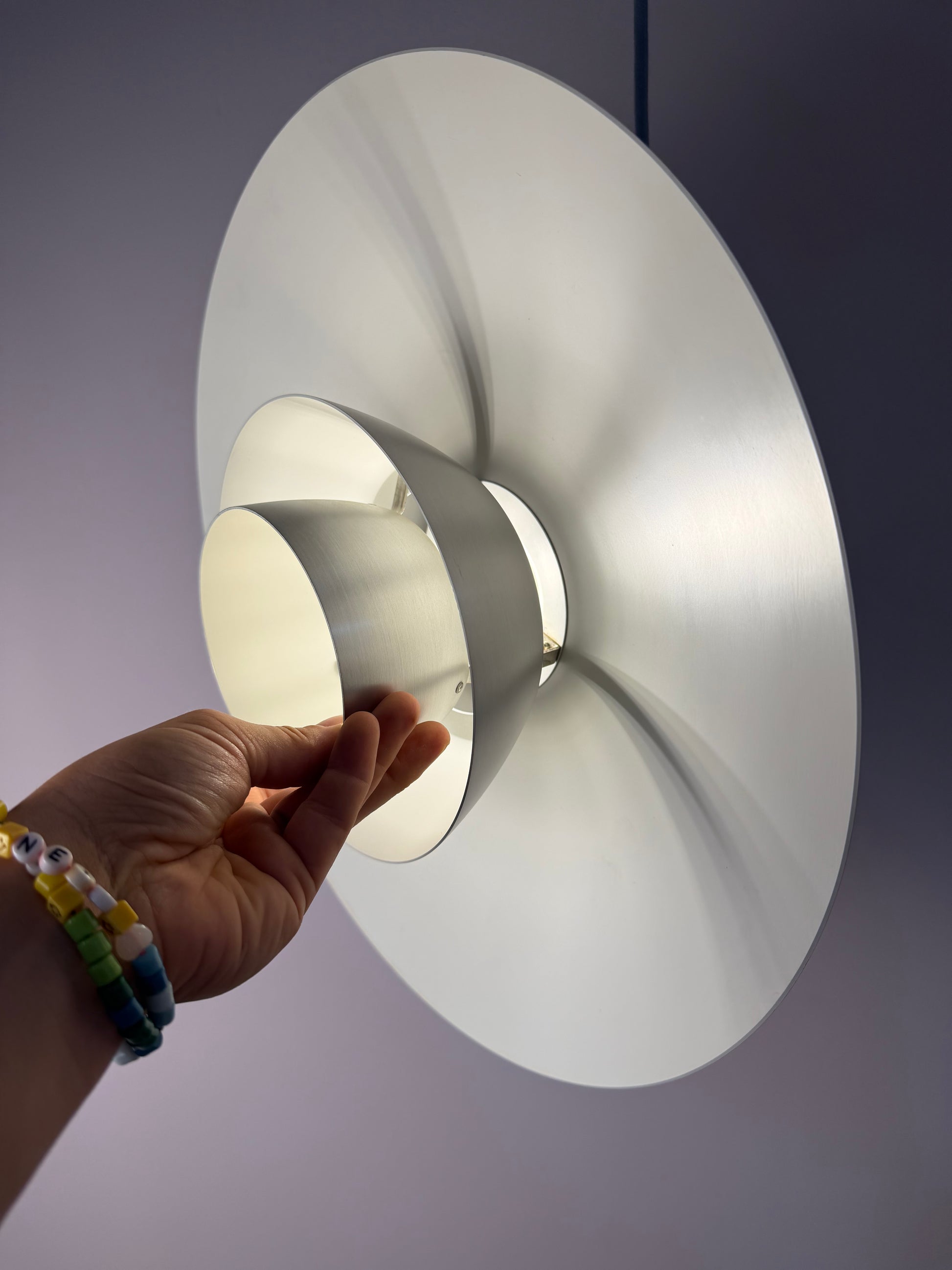 Lamellenlampe PH4/3 silber gebürstet von Poul Henningsen für Louis Poulsen