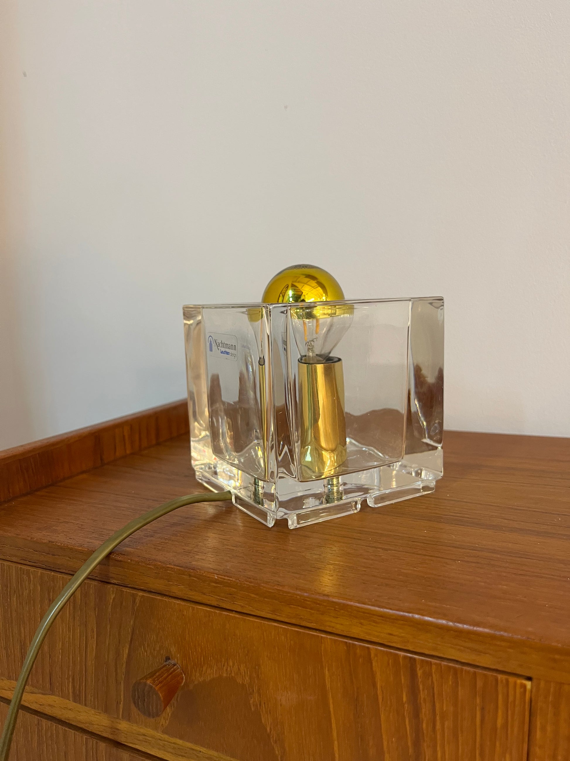 Tischlampe Ice Cube Glas von Nachtmann