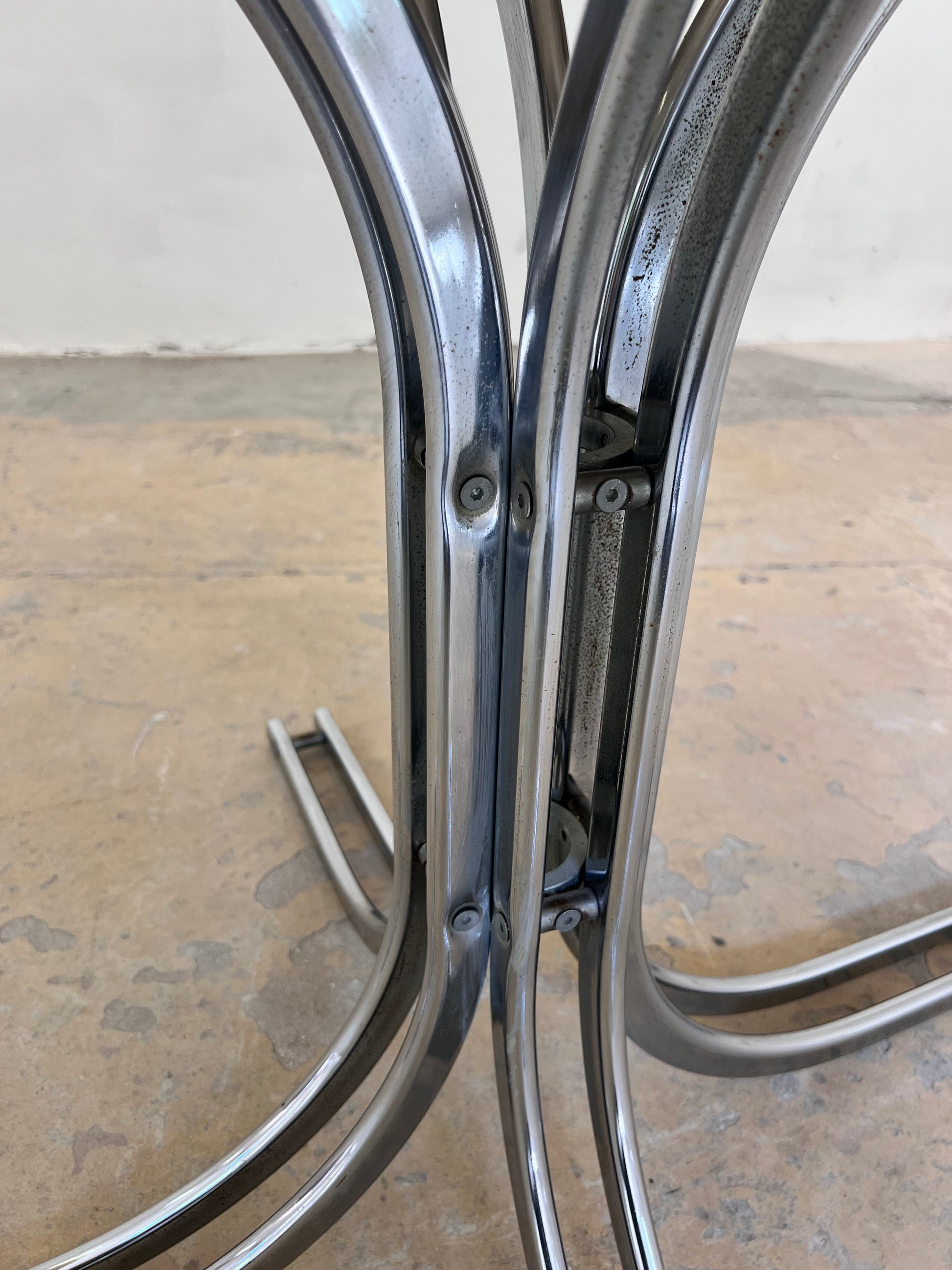 Runder Esstisch Rauchglas & Chrom