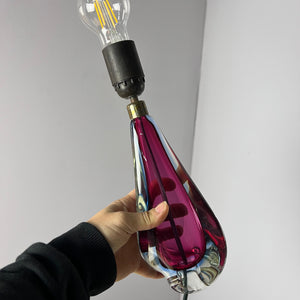 Tischlampe lila blau Muranoglas