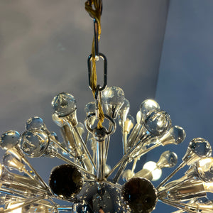 Sputnik Kronleuchter Chrom Glas aus Italien