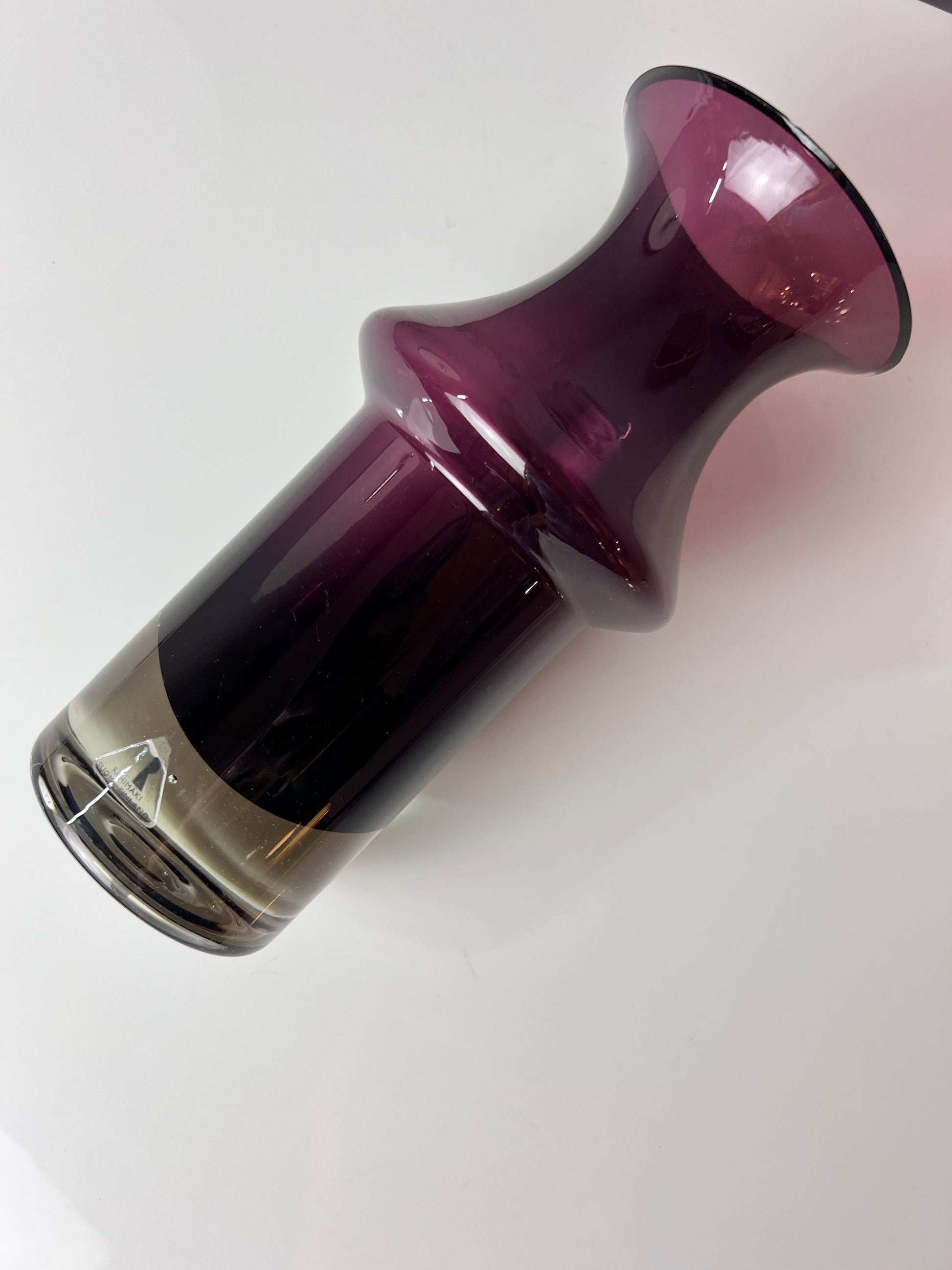 Vase lila Glas von Nanny Still für Riihimäen Lasi