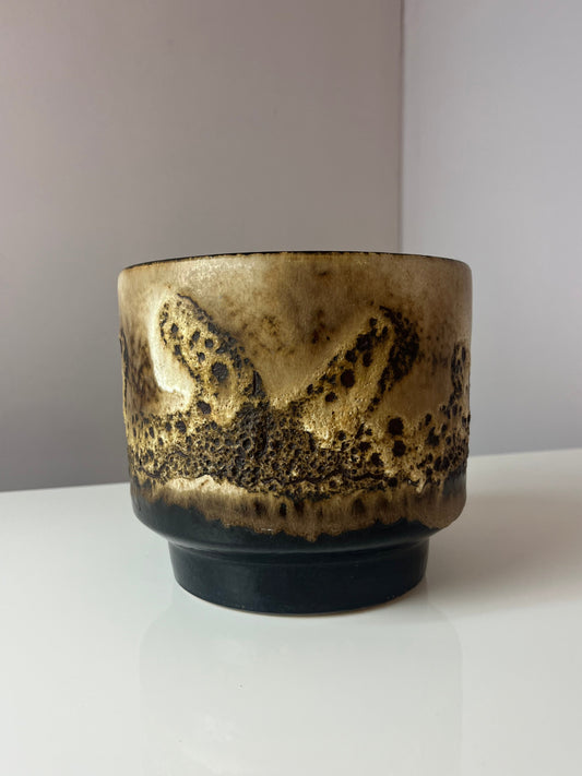 Blumentopf Fat Lava braun