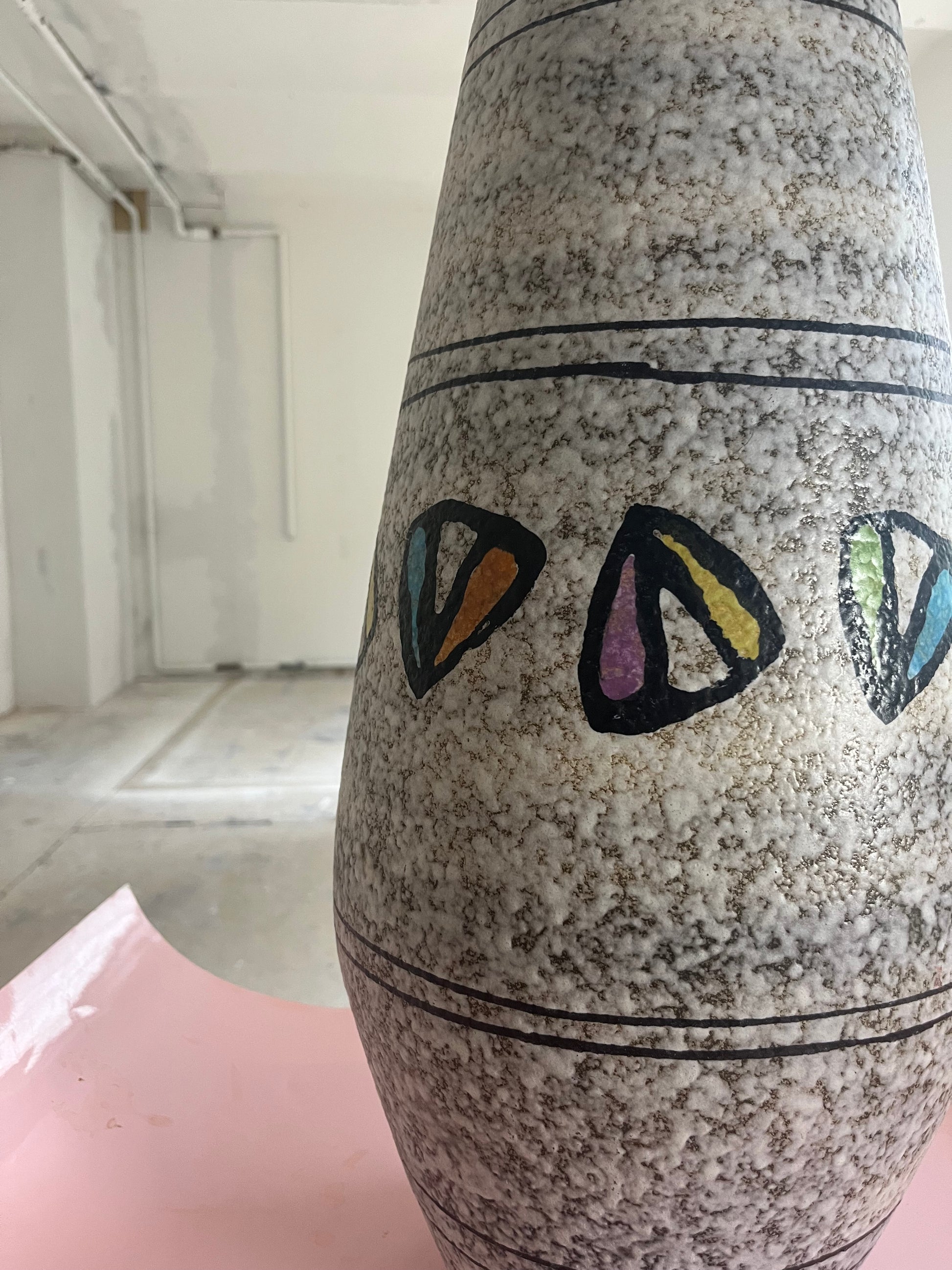 Bodenvase 613-60 weißgrau von Bay Keramik West Germany