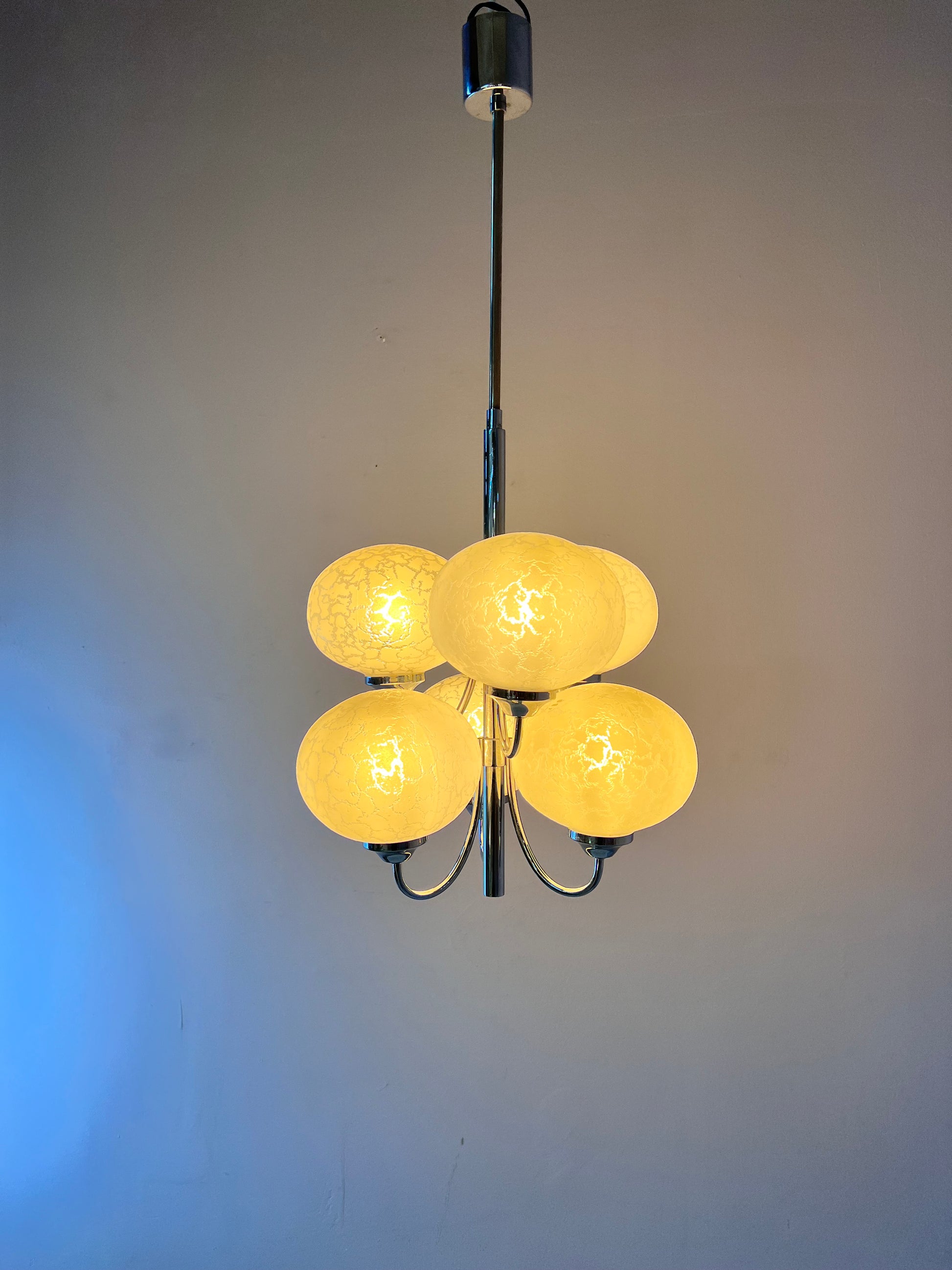 Kronleuchter mit 6 Kugeln von Richard Essig für Hustadt