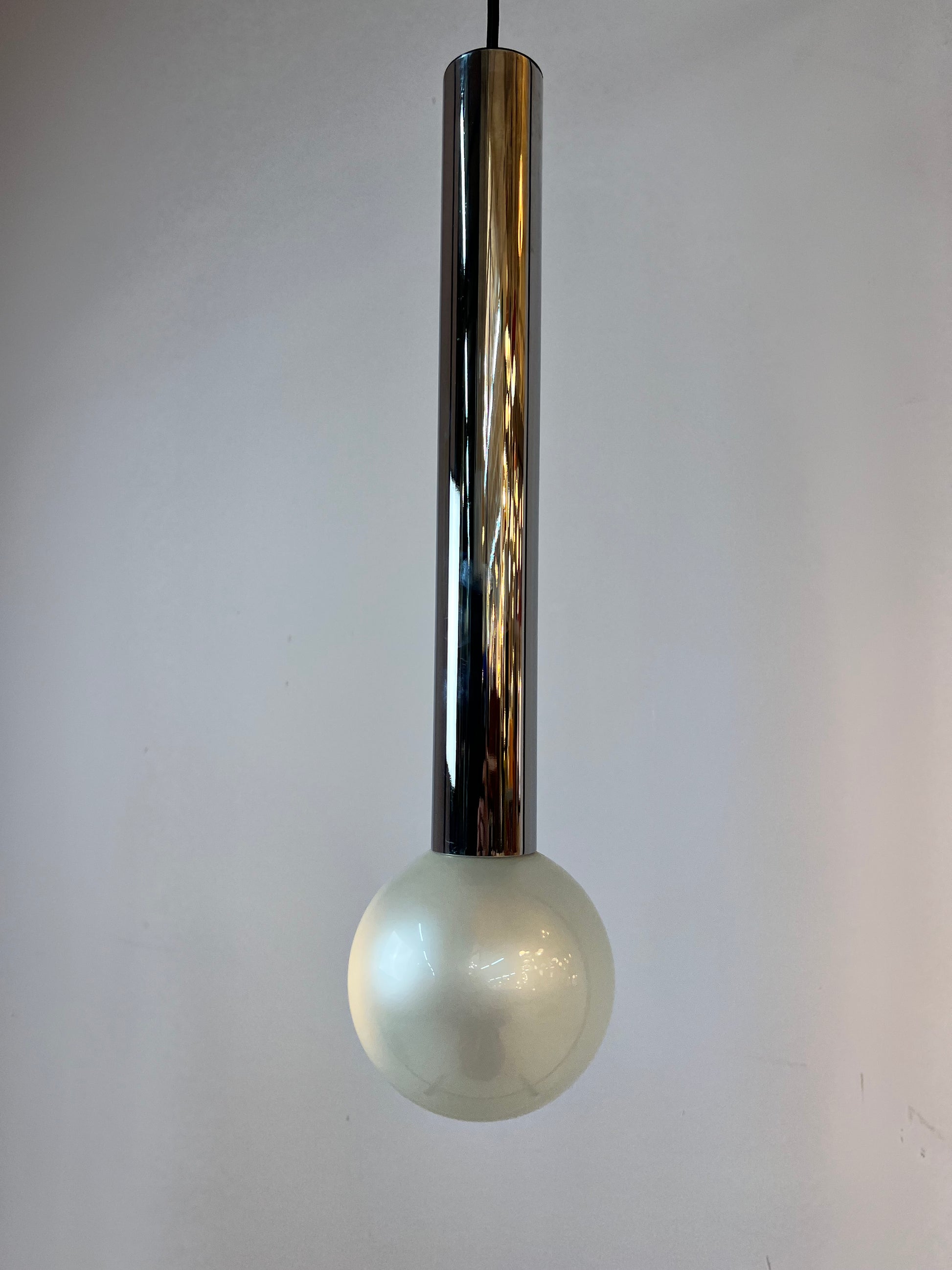 Hängelampe Big Globe Perlmutt Chrom von Motoko Ishii für STAFF