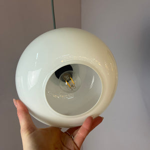 Hängelampe weiß Glas Chrom