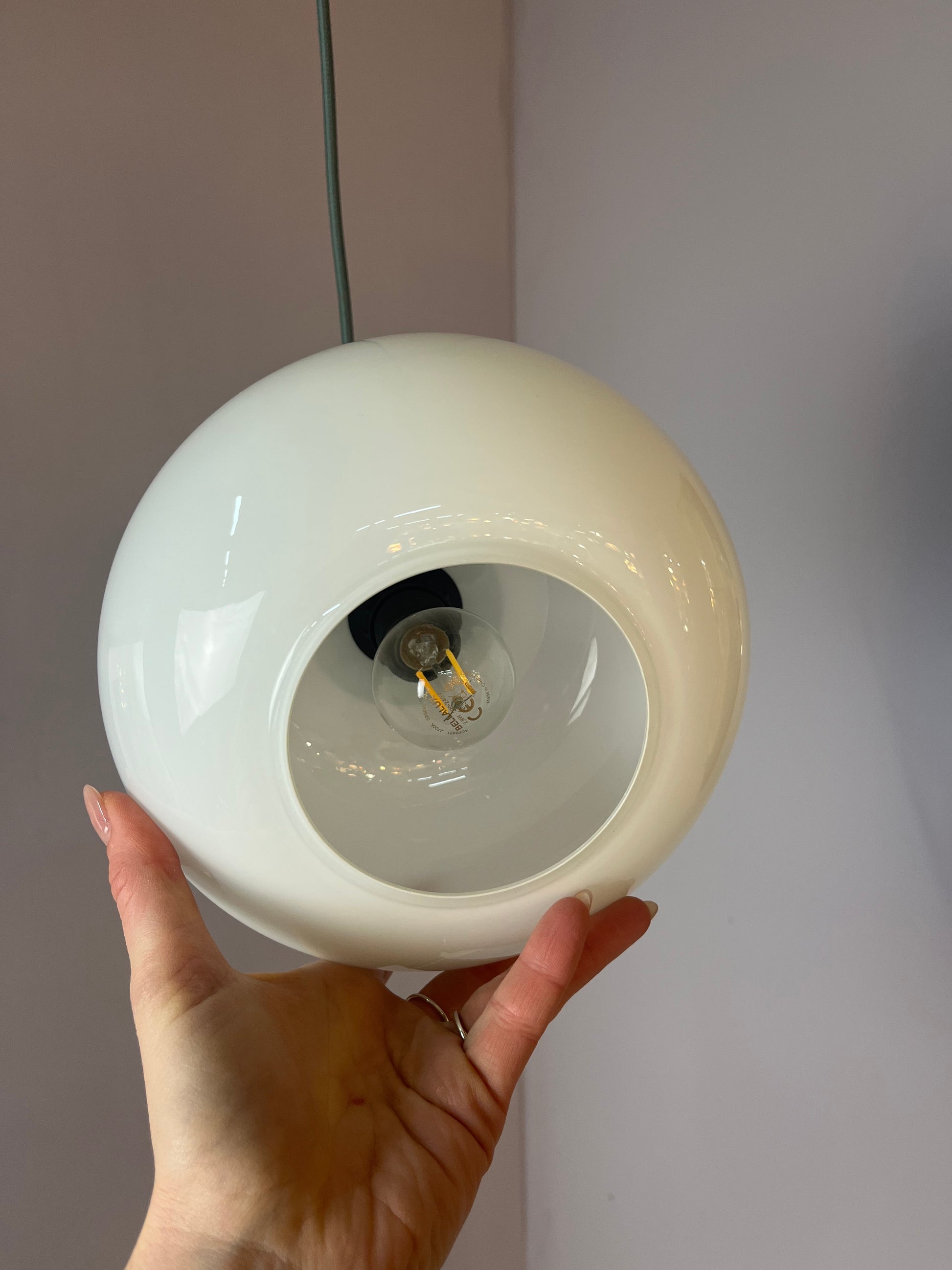 Hängelampe weiß Glas Chrom