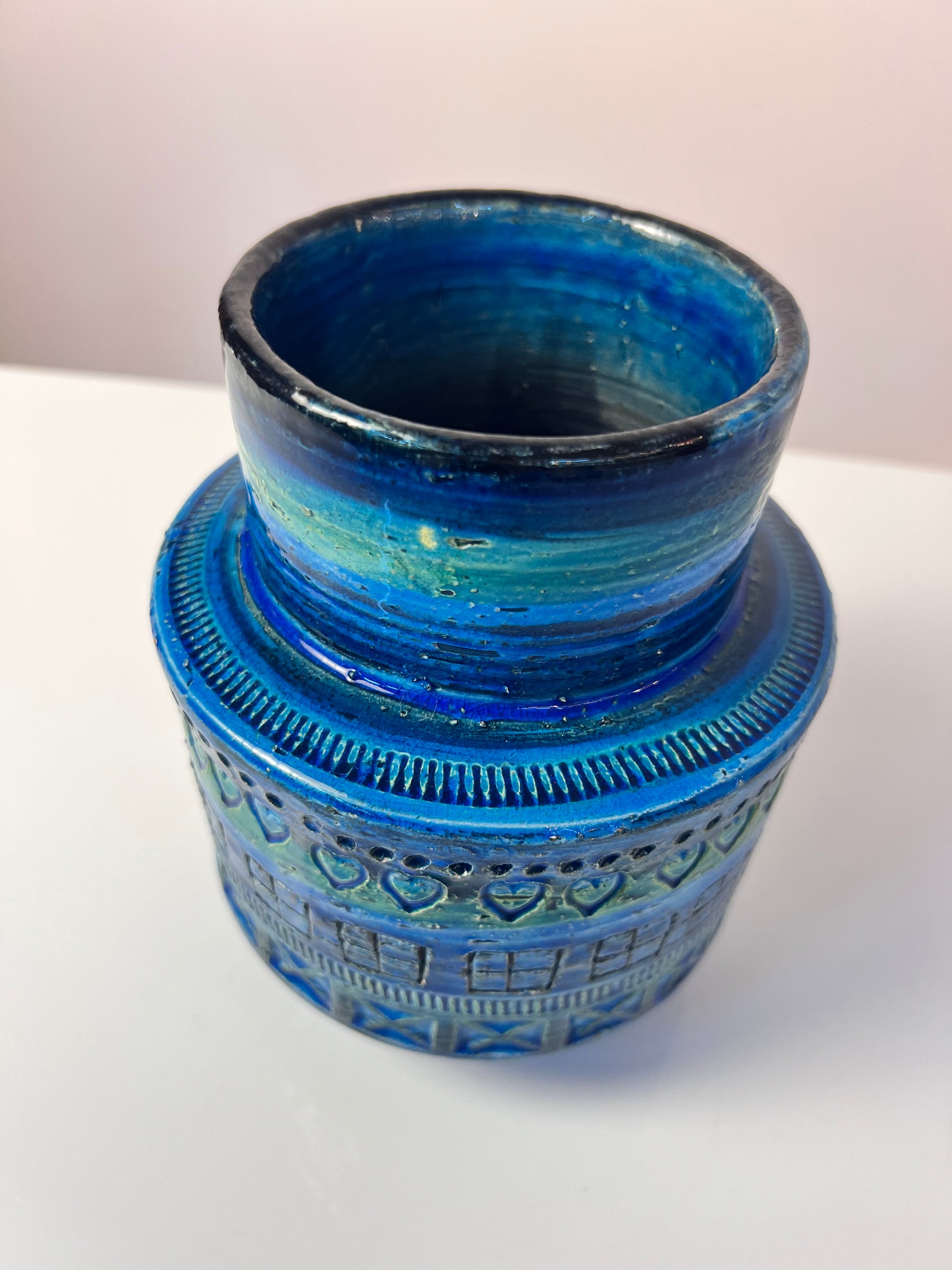 Vase Serie Rimini Blu von Aldo Londi für Bitossi
