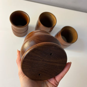 Stapelbare Vase Teak aus Dänemark