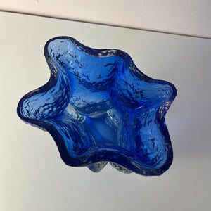Vase blau Glas von Kai Blomqvist für Riihimaki / Riihimaen Lasi Oy
