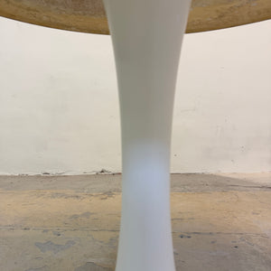 Runder Tulip Esstisch weiß Fiberglas