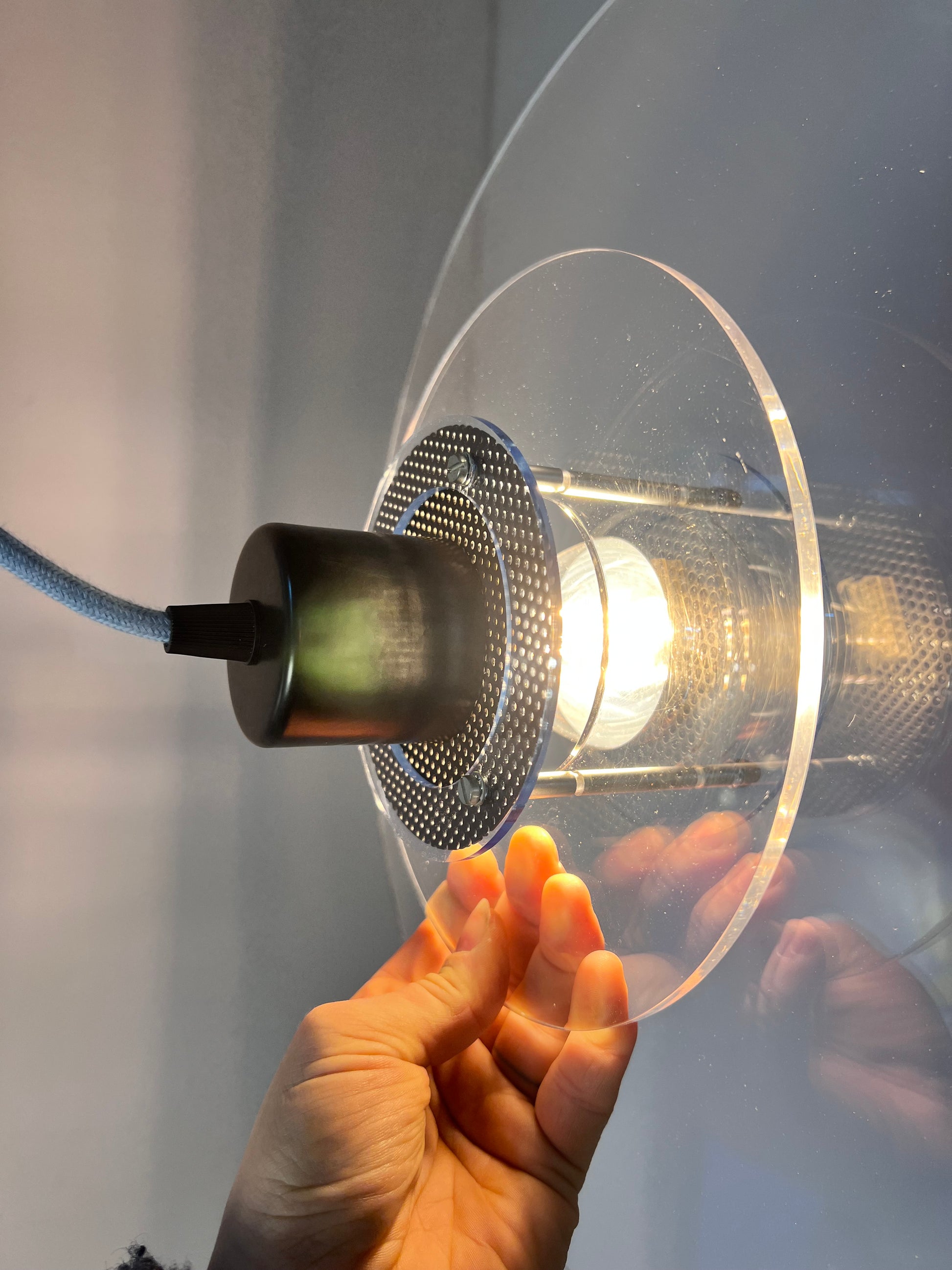 Lamellenlampe „Space“ Plexiglas aus Dänemark